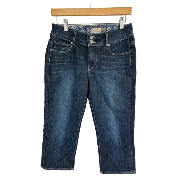 PAIGE Denim - Paige Hidden Hills Premium Capri Double Button Dark Wash Crop Jeans Size 29